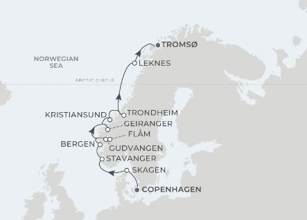 9-Night Copenhagen to Tromso 8/8/25